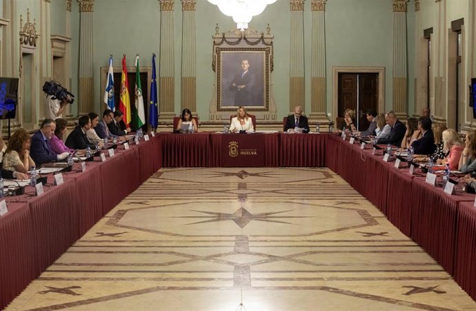 Imagen del pleno orgánico del Ayuntamiento de Huelva.
