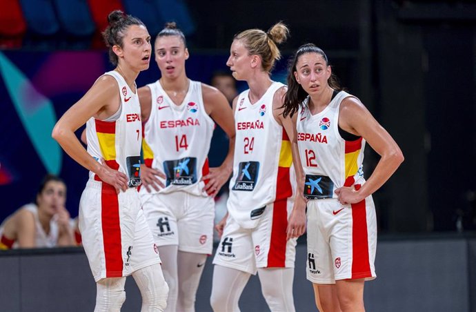 La selección española femenina de baloncesto, durante el Eurobasket 2023.