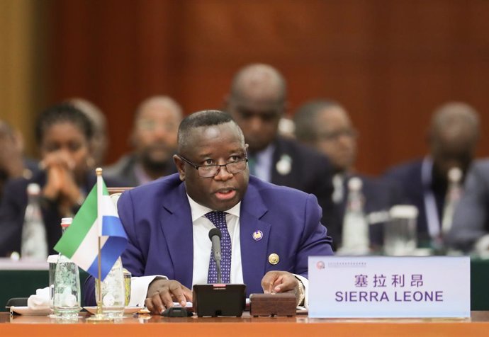 Archivo - BEIJING, Sept. 4, 2018  Sierra Leonean President Julius Maada Bio attends the roundtable meeting of the 2018 Beijing Summit of the Forum on China-Africa Cooperation (FOCAC) at the Great Hall of the People in Beijing, capital of China, Sept. 4,