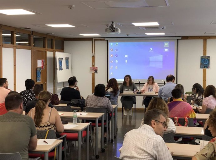 Imagen de la jornada 'Los riesgos asociados a la digitalización y su prevención', celebrada este martes en la sede de UGT Madrid.