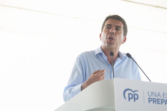 El líder del PPCV, Carlos Mazón, interviene en un acto sobre sanidad