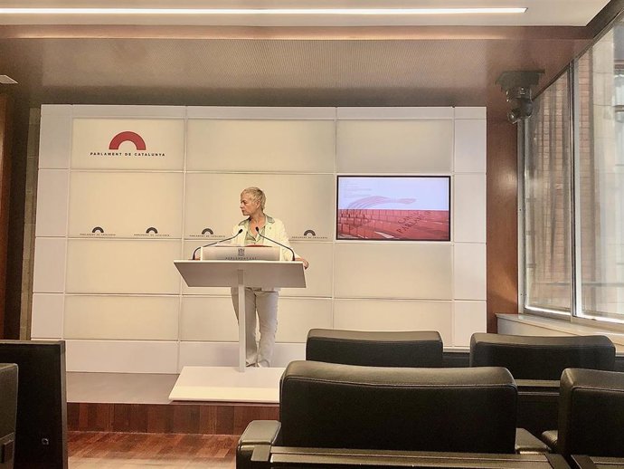 La portavoz de Cs, Anna Grau, en rueda de prensa.