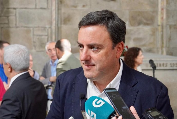 El secretario xeral del PSdeG, Valentín González Formoso, en declaraciones a los medios este martes