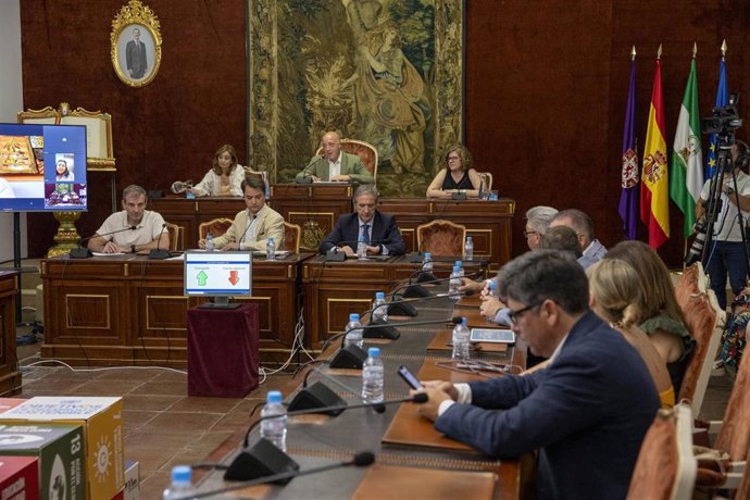 El presidente en funciones de la Diputación de Córdoba, Antonio Ruiz, presidente el Pleno de cierre del mandato 2019-2023.