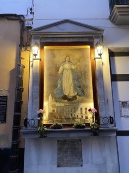 Archivo - Retablo del lugar hasta donde llegaron las aguas del maremoto de 1755 en Cádiz.