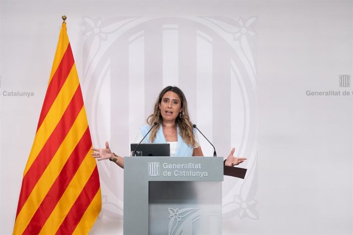 La portavoz del Govern, Patrícia Plaja, durante una rueda de prensa tras el Consell Executiu, en el Palau de la Generalitat, a 27 de junio de 2023, en Barcelona, Catalunya (España). El Govern ha anunciado una ampliación de la dotación de personal del de