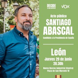 Cartel del acto público del presidente de Vox.