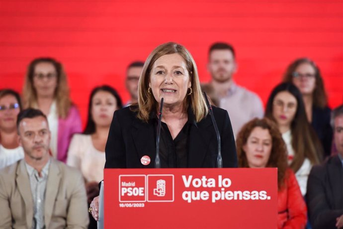 Archivo - La secretaria de Organización de los socialistas madrileños, Marta Bernardo, participa en un acto de campaña en el Auditorio Paco de Lucía, a 16 de mayo de 2023, en Alcalá de Henares, Madrid  (España). Desde el comienzo de la campaña electoral