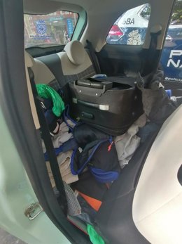 Interior vehículo robado