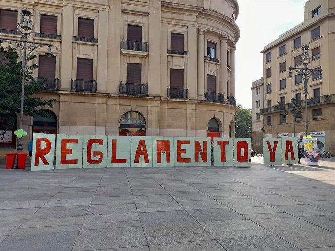 Imagen de la concentración convocada por el movimiento asindical de Policía Foral