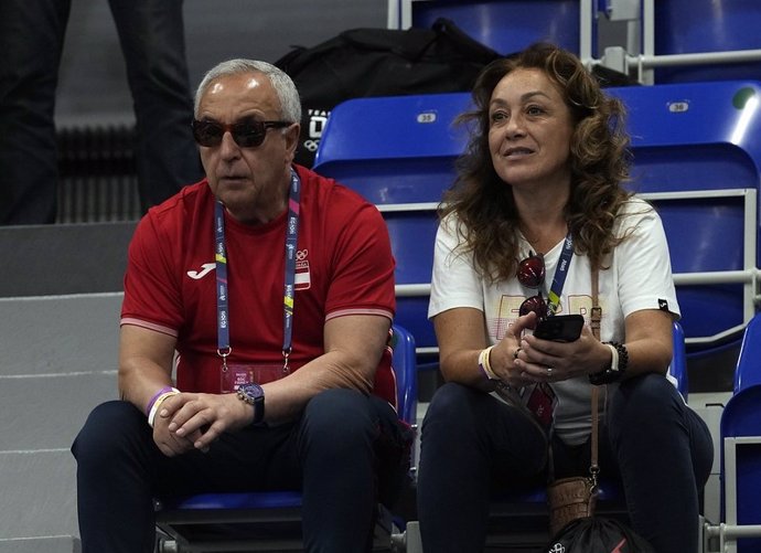 El presidente del COE, Alejandro Blanco, y la secretaria general de dicho organismo, María Victoria Cabezas, en los Juegos Europeos de Cracovia (Polonia).