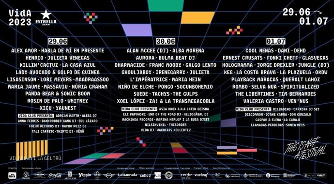 Cartel de la edición de 2023 del Festival Vida