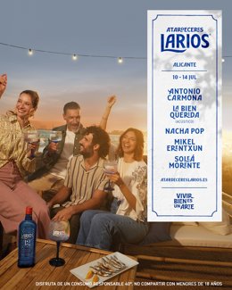 Cartel de las actuaciones de los 'Atardeceres de Larios' en Alicante