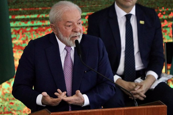 June 27, 2023, Brasilia, Distrito Federal, Brasil: Brasilia (DF), 06/27/2023 - POLITICS/AGRICULTURE/CROPPING PLAN - The President of the Federative Republic of Brazil Luiz Inacio Lula da Silva at the launch ceremony of the 2023/2024 Crop Plan; on the mo