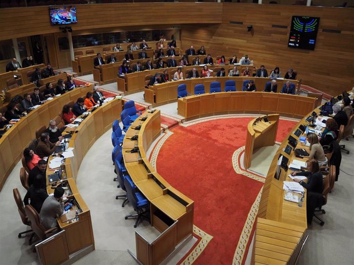 Archivo - Votación unánime de los tres grupos (PP, BNG y PSdeG) en el Parlamento de Galicia, a 25 de enero de 2023.