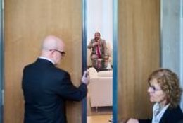 El presidente del Parlamento, Unai Hualde, en la ronda de consultas.