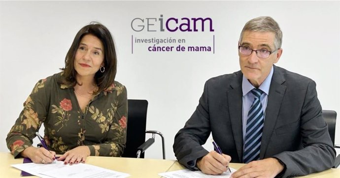 De izq a dcha; Dra. Eva Carrasco, directora general y científica de GEICAM y; Vicente Gambau i Pinasa, director del Consejo COLEF.