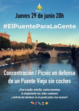 Cartel que anuncia la concentración en defensa del Puente Viejo