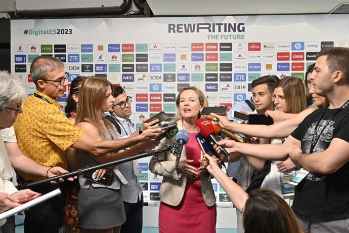 La vicepresidenta primera del Gobierno, Nadia Calviño, en 'DigitalES Summit 2023'