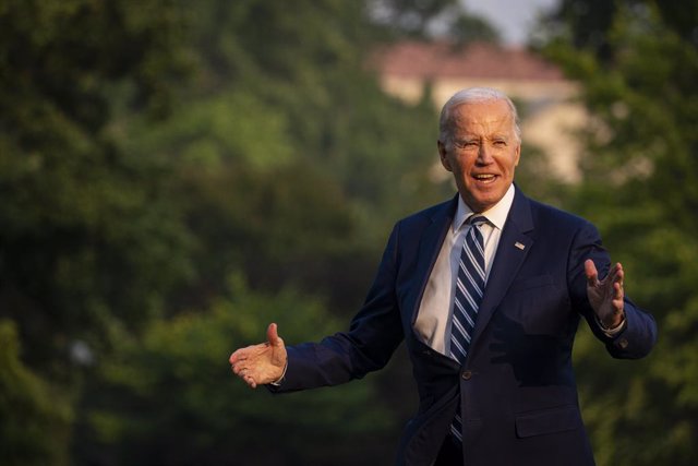 June 28, 2023, Washington, District of Columbia, USA: United States President Joe Biden walks on the South Lawn of the White House after arriving on Marine One in Washington, DC, US, on Wednesday, June 28, 2023. Biden delivered what the White House called