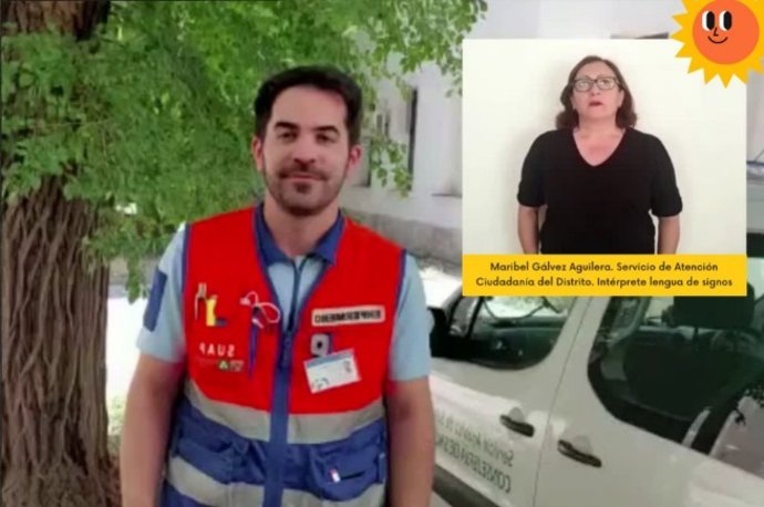 Imagen del vídeo en lengua de signos sobre cuidados frente al calor.