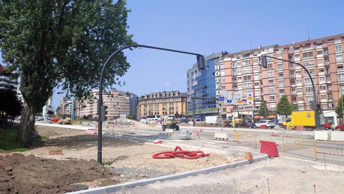 Obras de remodelación de la entrada a Oviedo por la A-66, rotonda de la Cruz Roja, Bulevar de Santullano, Bulevar de San Julián de los Prados, Fondos Edusi.