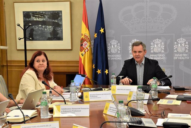 Reunión de la Comisión de Recursos Humanos del Sistema Nacional de Salud (SNS) que preside el ministro de Sanidad, José Miñones. En Madrid (España), a 29 de junio de 2023.