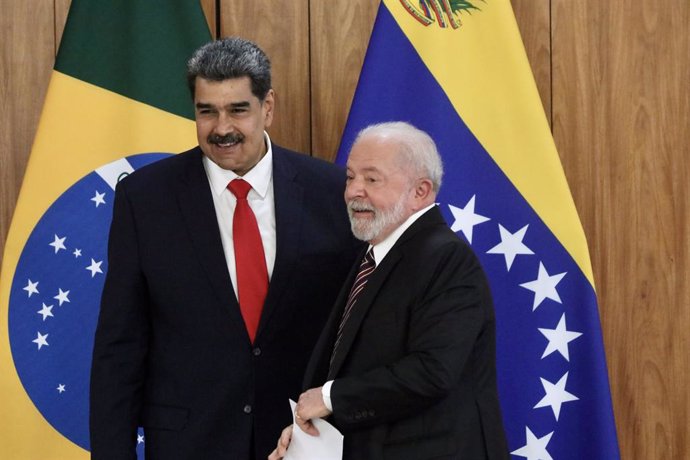 Archivo - May 29, 2023, Brasilia, Distrito Federal, Brasil: (INT) Press Conference with Maduro, President of Venezuela. May 29, 2023, Brasilia, Federal District, Brazil: The President of Venezuela, Nicolas Maduro, during a press conference alongside the