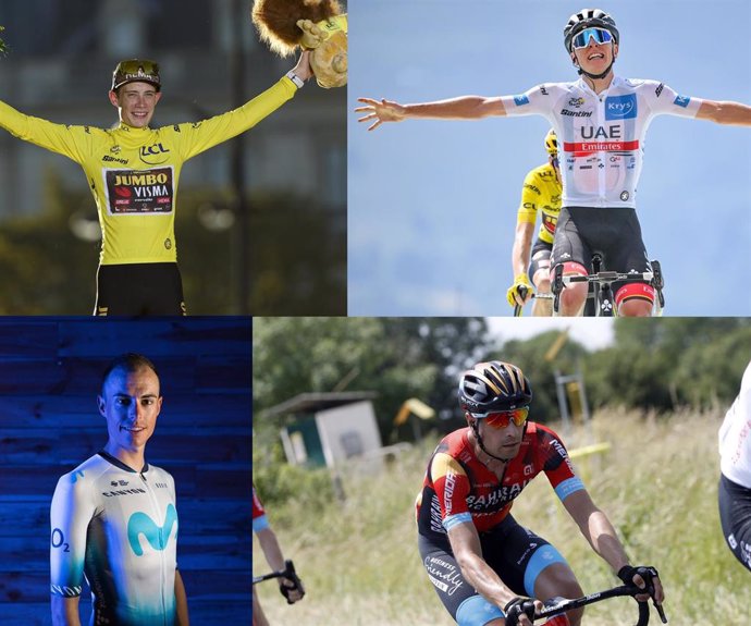 Archivo - Jonas Vingegaard, Tadej Pogacar, Enric Mas y Mikel Landa, alguno de los aspirantes al Tour de Francia 2023