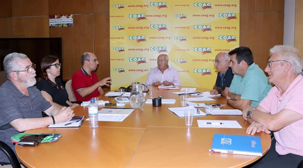 Reunión de COAG y CAN para definir las prioridades agrarias de cara a la próxima Presidencia de España del Consejo de la UE. En Madrid, a 30 de junio de 2023.