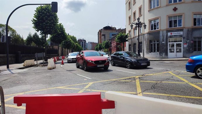 Obras de remodelación de la entrada a Oviedo 