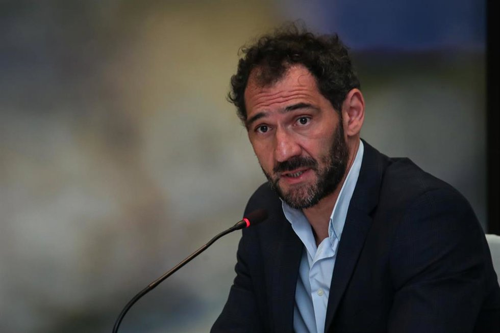 Archivo - El presidente de la FEB, Jorge Garbajosa, en una rueda de prensa.