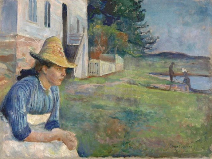 Atardecer de Edvard Munch. Óleo sobre lienzo,  Museo Nacional Thyssen-Bornemisza, Madrid