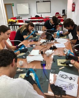 Algunos de los participantes en el curso de CCOO para la acreditación profesional de tatuaje.