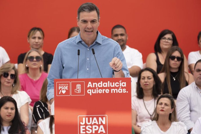 Archivo - Acto público de Pedro Sánchez en Torredelcampo, Jaén