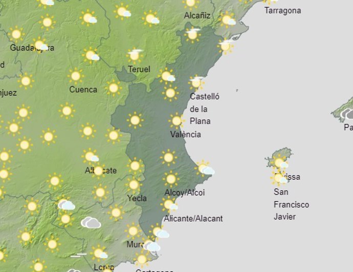 Predicción meteorológica para el domingo 1 de julio