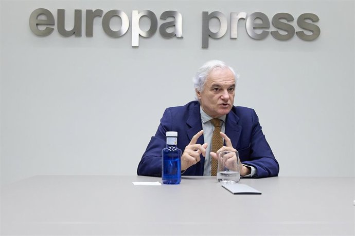El presidente de la Confederación Empresarial de Madrid-CEOE, durante una entrevista para Europa Press.