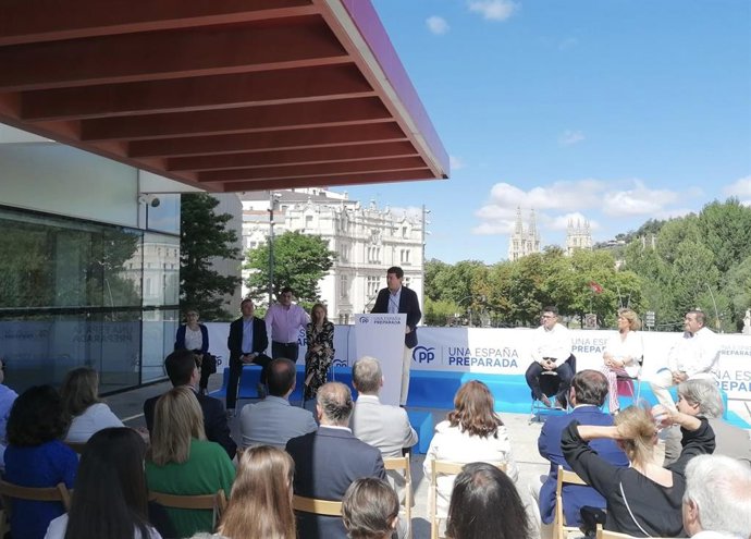 El presidente del Partido Popular de Castilla y León, Alfonso Fernández Mañueco, durante el acto de presentación de las listas electorales del PP de cara a la cita electoral del 23 de julio