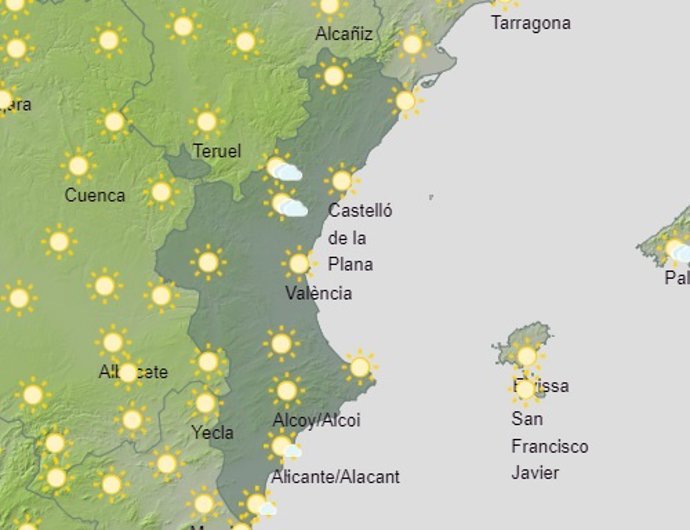 Predicción meteorológica del domingo 2 de julio