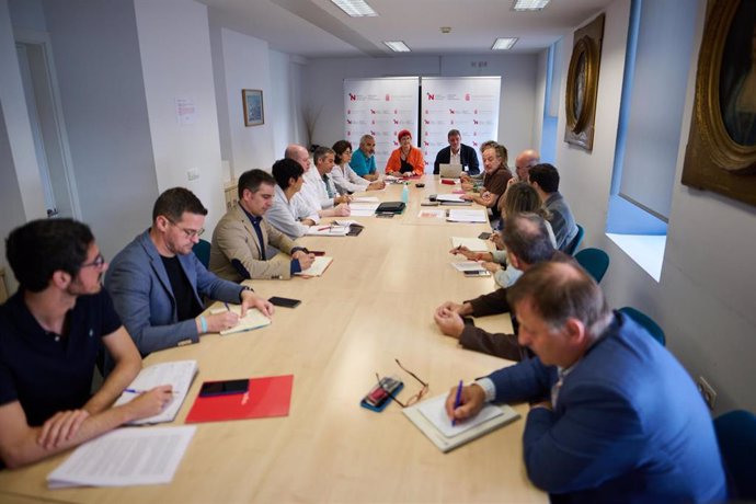 Reunión de coordinación del dispositivo sanitario para los Sanfermines celebrada este lunes en el Hospital Universitario de Navarra (HUN).