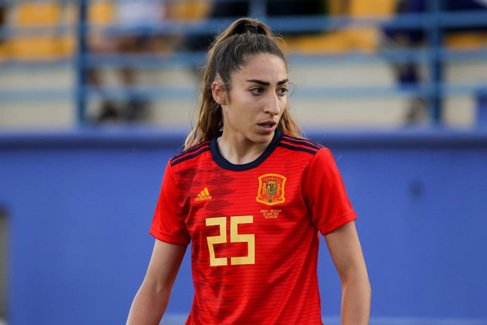 Archivo - Olga Carmona of Spain in action during the women international friendly match played between Spain and Belgium at Santo Domingo stadium on Jun 10, 2021 in Alcorcon, Madrid, Spain.