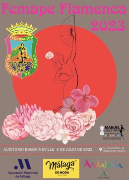 Cartel del III desfile de moda flamenca de la Federación Malagueña de Peñas