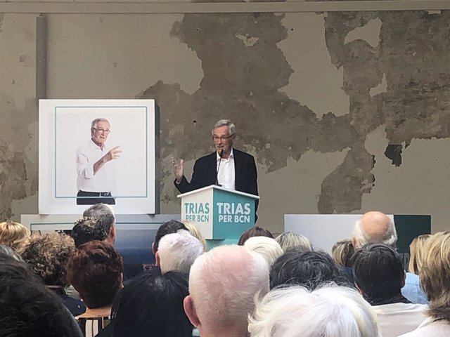 Archivo - El candidat a l'alcaldia de Barcelona, Xavier Trias, en un acte de Trias per Barcelona