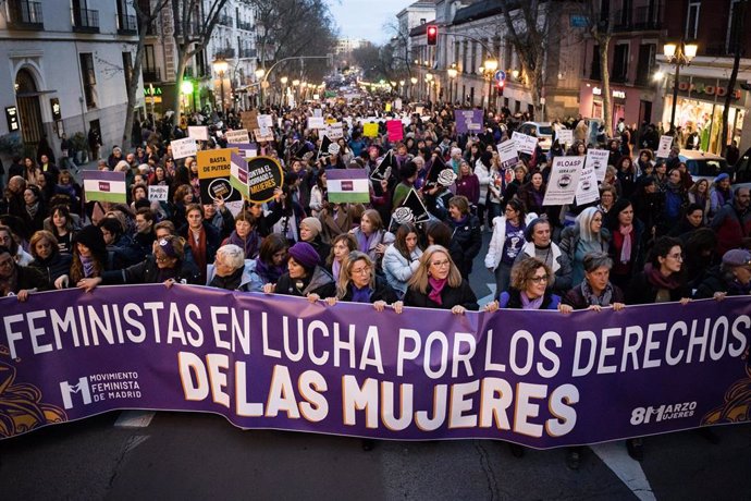 Archivo - Manifestación convocada por el Movimiento Feminista de Madrid por el 8M.