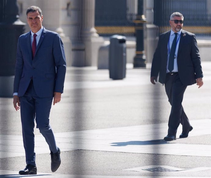 El presidente del Gobierno, Pedro Sánchez, a su llegada a la  inauguración de la Presidencia española del Consejo de la Unión Europea, a 3 de julio de 2023, en Madrid (España). 