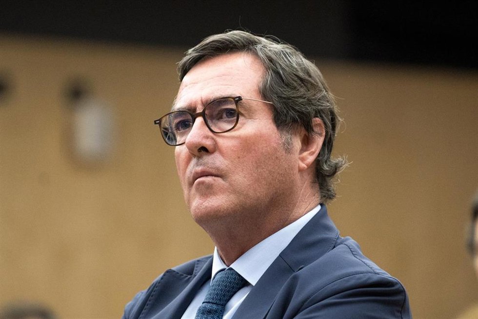 El presidente de la CEOE, Antonio Garamendi, durante la entrega de las Distinciones de la Inclusión y las Migraciones, en el Creade de Pozuelo, a 26 de junio de 2023, en Pozuelo de Alarcón, Madrid (España). 