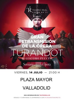 Retransmisión en la Plaza Mayor de Valladolid de la última ópera de Puccini desde el Teatro Real