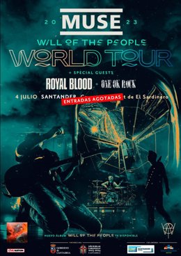 Cartel del concierto de Muse en Santander del 4 de julio