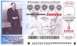 Uno de los décimos conmemorativos de la Generación del 27