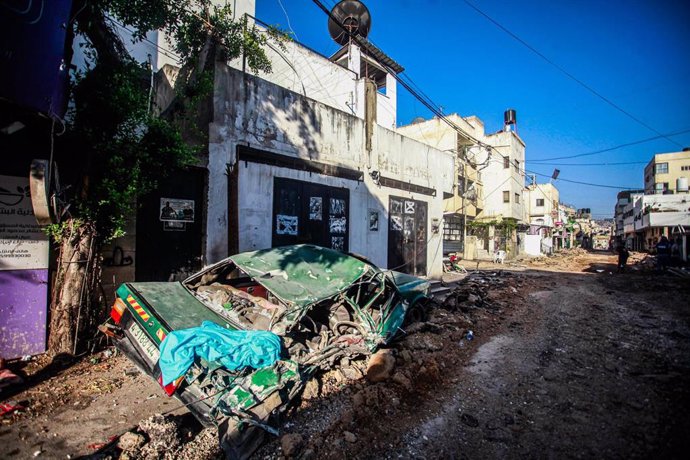Daños materiales a causa de la operación del Ejército de Israel en la ciudad de Yenín, en el norte de Cisjordania